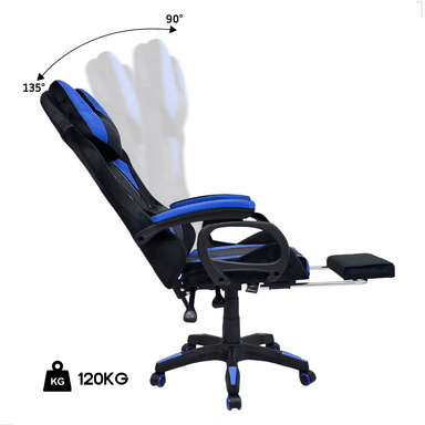 Silla Gamer Extingtion Sapp Gamuza-Cuerina Color Azul - 2