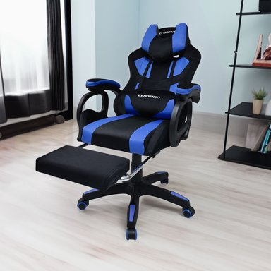 Silla Gamer Extingtion Sapp Gamuza-Cuerina Color Azul - 4