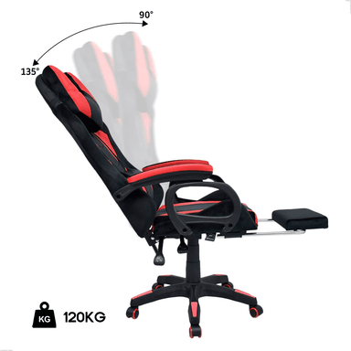 Silla Gamer Extingtion Sapp Gamuza-Cuerina Color Rojo - 4
