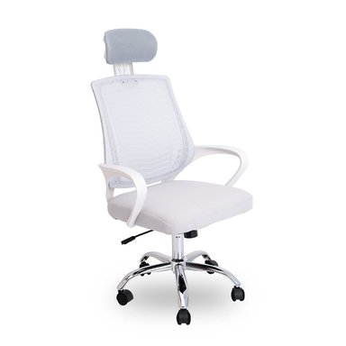 SILLA DE OFICINA VIGGO CON CABECERA REGULABLE - GRIS