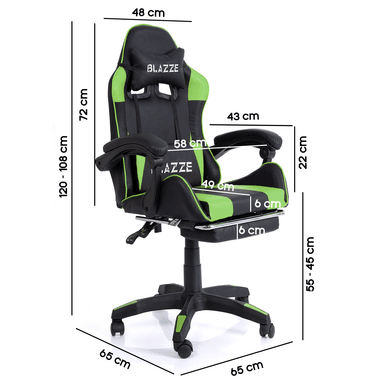 SILLA GAMER BLAZZE VERDE ERGONÓMICA LOOT - 5