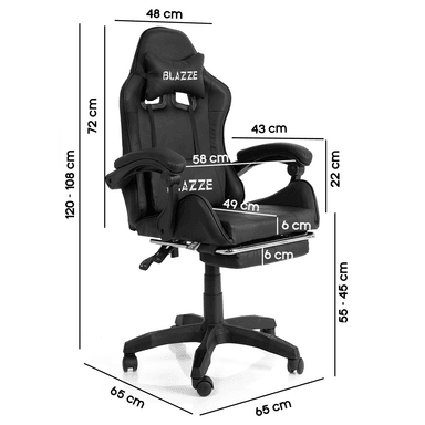 SILLA GAMER BLAZZE NEGRO ERGONÓMICA LOOT - 5
