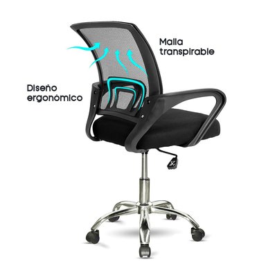 SILLA ERGONÓMICA DE OFICINA NAZKA - NEGRO - 3