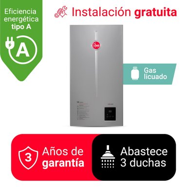 TERMA A GAS 16 L RHEEM GLP TIRO NATURAL | Gris - 1