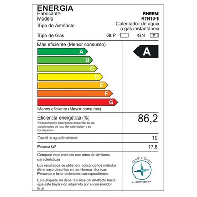 TERMA GN 10 L BRYANT A GAS TIRO NATURAL | BLANCO - 6