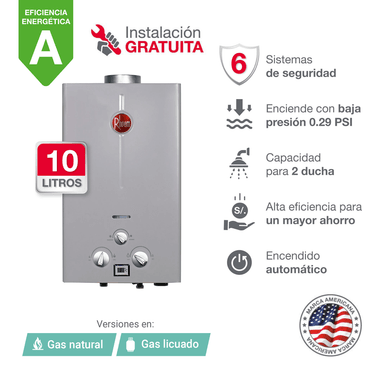 TERMA A GAS 10 L RHEEM GN TIRO FORZADO