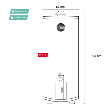 TERMOTANQUE 285L RHEEM GN - 4