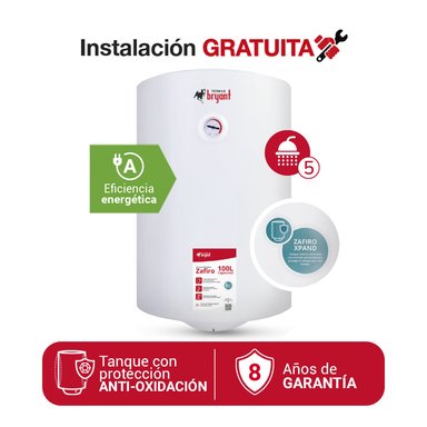 TERMA ELÉCTRICA 100 L ZAFIRO BRYANT XPAND MAYOR DURACIÓN - 1