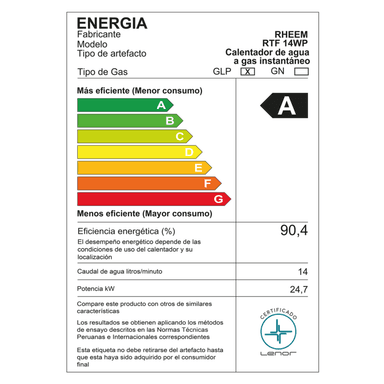 TERMA GLP 14L RHEEM A GAS TF WIFI - 6