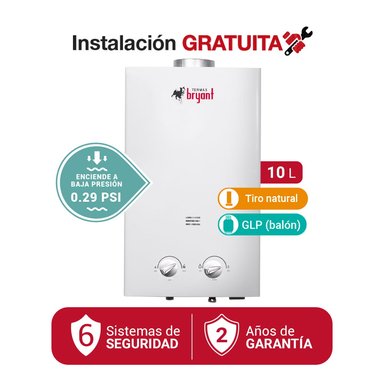 TERMA A GAS 10 L GLP BRYANT TIRO NATURAL | BLANCO
