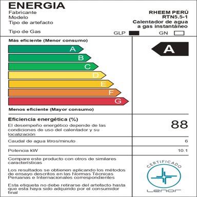 TERMA A GAS 5.5L GLP RHEEM TIRO NATURAL | GRIS - 6