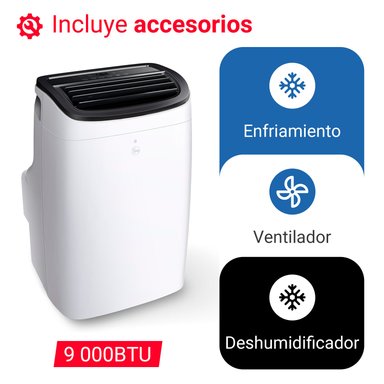 AIRE ACONDICIONADO PORTÁTIL RHEEM 9K BTU 3 AÑOS DE GARANTIA