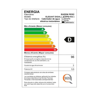 RAPIDUCHA ELEGANT DIGITAL 5,5 KW RHEEM - 6