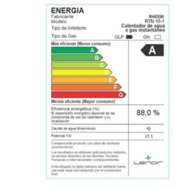 TERMA A GAS 10 L RHEEM GAS NATURAL (CALIDDA) - 6