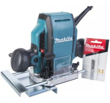 RUTEADORA 3/8 - 1/4 900W 35 MM + FRESA RECTA MAKITA RP0900X3