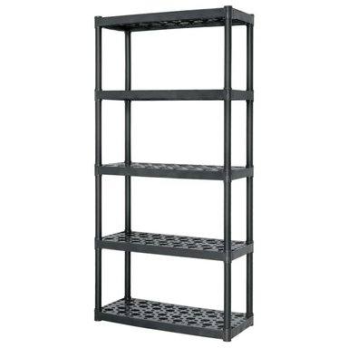 ESTANTE PLASTICO PESADO 5 NIVELES TRUPER 19943 COLOR NEGRO