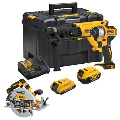 ROTOMARTILLO SDS-PLUS + ATORNILLADOR 1/4' 2 BAT + SIERRA 7 1/4'' 20V XR DEWALT DCK260D1P1T-K13