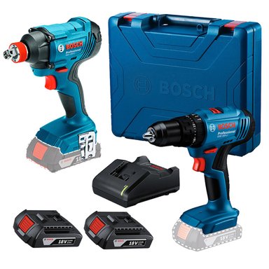 TALADRO PERCUTOR 1/2' 2 BAT + LLAVE DE IMPACTO 1/2' 18V BOSCH 0615.A00.2AS-000