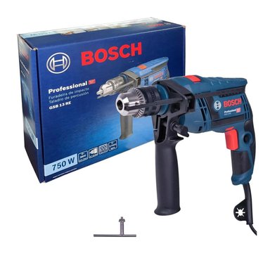 TALADRO PERCUTOR 1/2' 750W 57000 GPM CAJA BOSCH GSB 13 RE