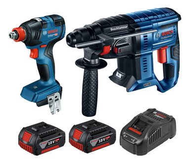 LLAVE DE IMP. + ROTOMARTILLO + 2 BAT BOSCH 0615.A00.1R1-000