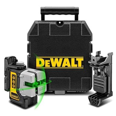NIVEL LÁSER DE 3 LÍNEAS LUZ VERDE 20 MTS DEWALT DW089CG