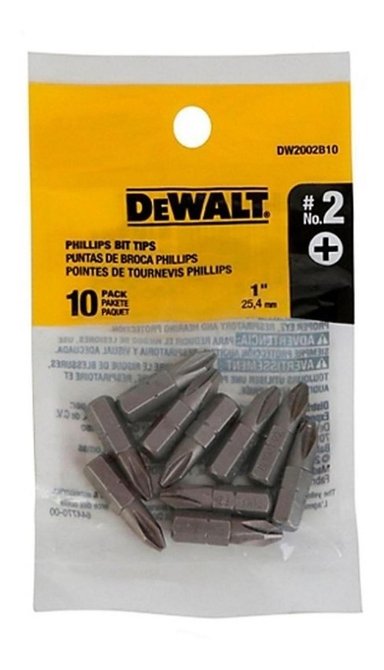 PUNTA PHILLIPS 2(PH2)25MM BOLSA PACK 10UND DW2002B10 DEWALT