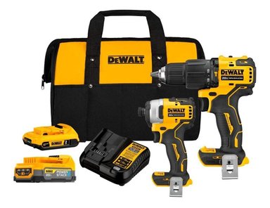 COMBO DEWALT TALADRO PERCUTOR 1/2' + ATORNILLADOR IMPACTO 1/4' + 2 BATERÍAS 20V DCK279D1E1-B2