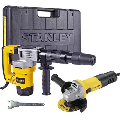 COMBO STANLEY MARTILLO DEMOLEDOR SDS MAX 1010W + AMOLADORA 4 1/2' 750W SHM5K-K4