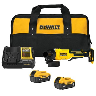 AMOLADORA ANGULAR 4 1/2' 20V BRUSHLESS 2 BAT 5.0 AH Y CARG DEWALT DCG408P2-B2