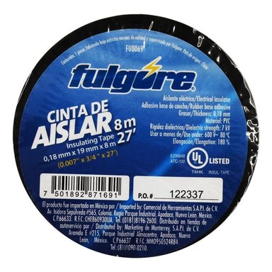 CINTA AISLANTE COLOR NEGRO FU0069