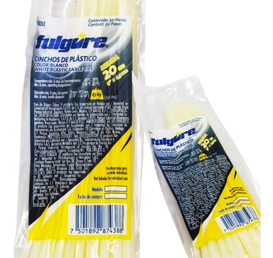 CINTILLO DE PLÁSTICO 8 /20CM BLANCO X50UND FU0262 FULGORE