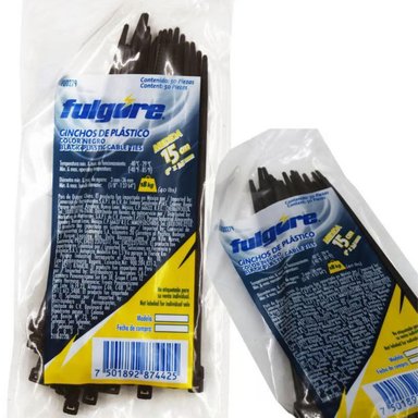 CINTILLO DE PLÁSTICO 8'/20CM NEGRO X50UND FULGORE FU0280