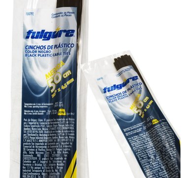 CINTILLO DE PLÁSTICO NEGRO X 25 UND FU0792 FULGORE