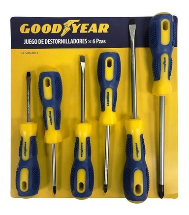 JUEGO DESTORNILLADORES MAGNETICOS 6PZAS GY-SDK-8013 GOODYEAR