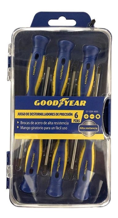 JUEGO DESARMADOR PRECISIÓN JOYERO 6PZS GY-SDK-4005 GOODYEAR