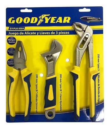 SET ALICATES Y LLAVES PICO LORO 3 PZAS GY-PLK-5004 GOODYEAR