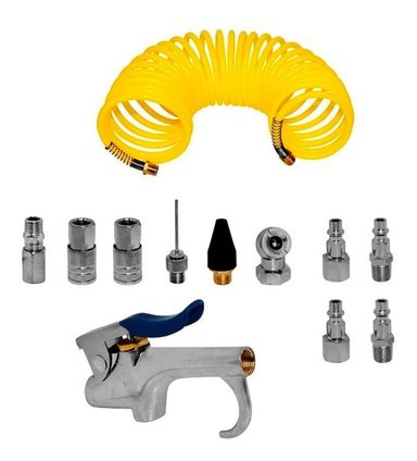 KIT ACCESORIOS COMPRESOR AIRE 1/4 C/MANGUERA WF0148 WOLFOX