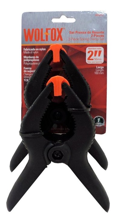 SET PRENSA RESORTE 2PUL P/CARPINTERO PACK 2UND WF0711 WOLFOX - 2