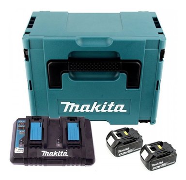 SET DE 2 BATERÍAS 5.0AH + CARGADOR DOBLE MAKITA 197629-2