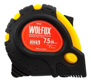 FLEXOMETRO WINCHA ANCHA 7.5 M X 1 AMARILLO WOLFOX WF9665