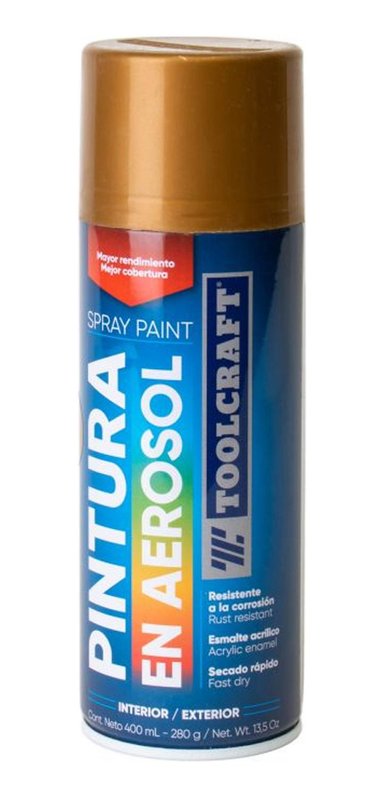 PINTURA EN SPRAY COLORES METÁLICOS ORO BRILLANTE TOOLCRAFT
