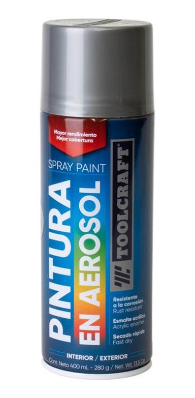 PINTURA EN SPRAY COLORES METÁLICOS PLATA TOOLCRAFT TC1655