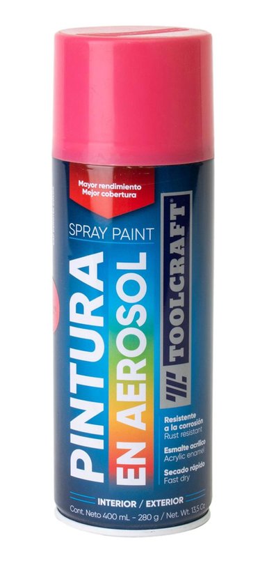 PINTURA EN SPRAY COLORES BÁSICOS ROSA BRILLANTE TOOLCRAFT