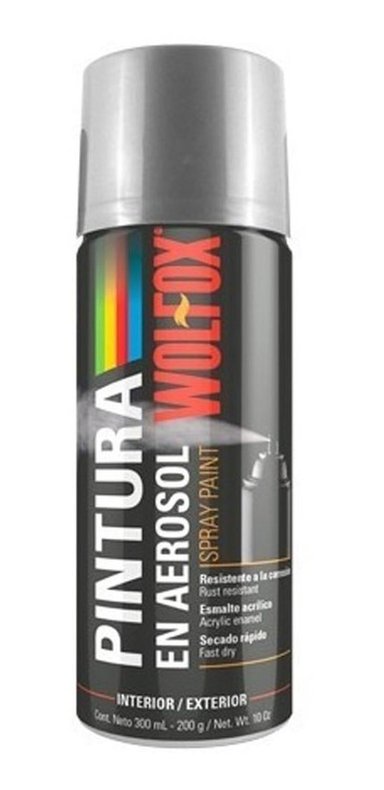 PINTURA EN SPRAY COLORES METÁLICOS CROMADO WOLFOX WF0684