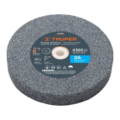 RUEDA ABRASIVA OXIDO ALUMINIO 6' X 1' TRUPER GR36