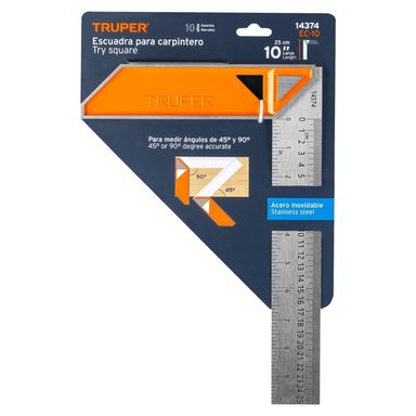 ESCUADRA PARA CARPINTERO ACERO INOX 10' TRUPER 14374