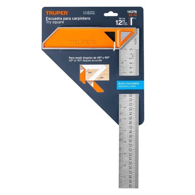 ESCUADRA PARA CARPINTERO ACERO INOX 12' TRUPER 14376