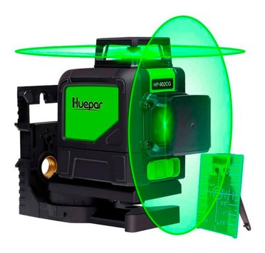 NIVEL LÁSER VERDE LINEAS 360° SOPORTE + BOLSA HUEPAR 902CG