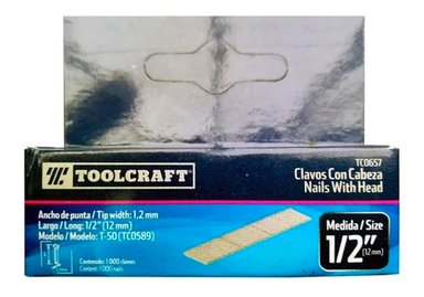 CLAVOS DE 1/2 X 1000 UND. PARA ENGRAPADORA TOOLCRAFT TC0657