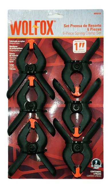 SET PRENSA RESORTE 1PUL P/CARPINTERO PACK 6UND WF0710 WOLFOX